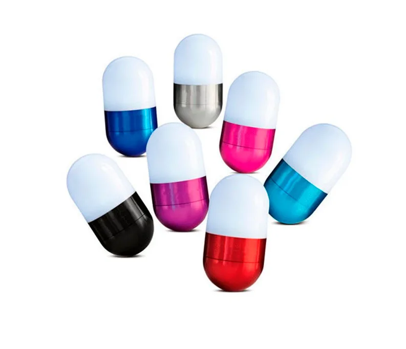 

Promotional small gift capsule light electronic creative product led colorful tumbler pill night light