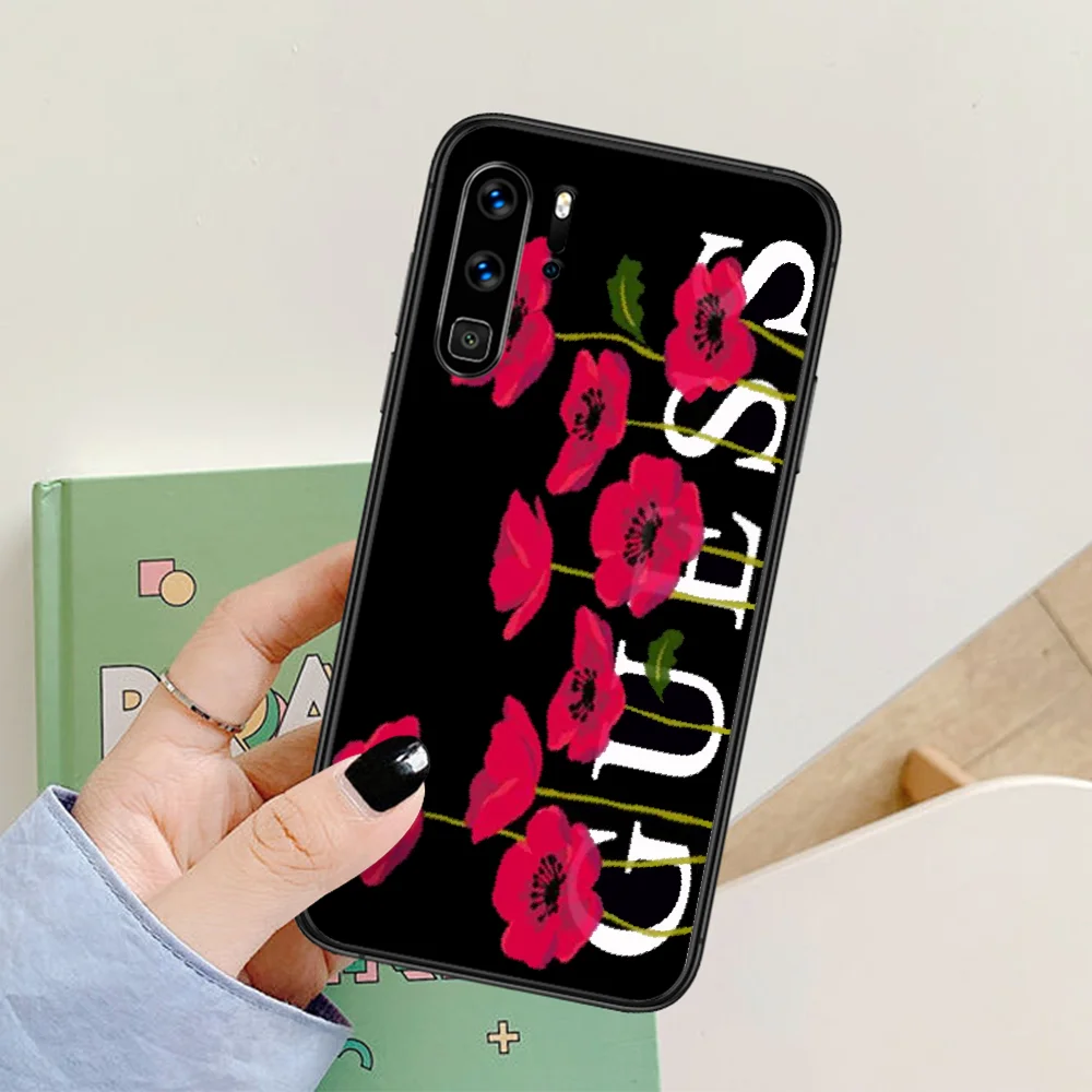 

Fashion Brand guesses Phone Case For Huawei P Mate Smart 10 20 30 40 Lite Z 2019 Pro black Cell Pretty Cover Luxury Hoesjes 3D