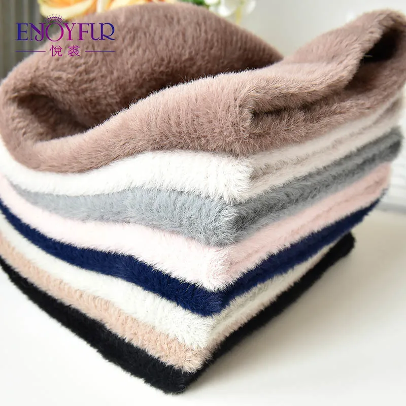 Вязаная Шерстяная Шапка стразы из искусственной норки женская модная дикая