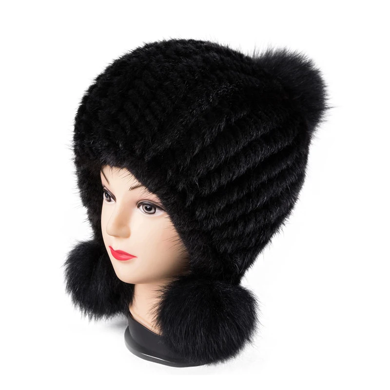 Женская меховая шапка 2019 модная Трендовая из лисьего меха и норки Новая