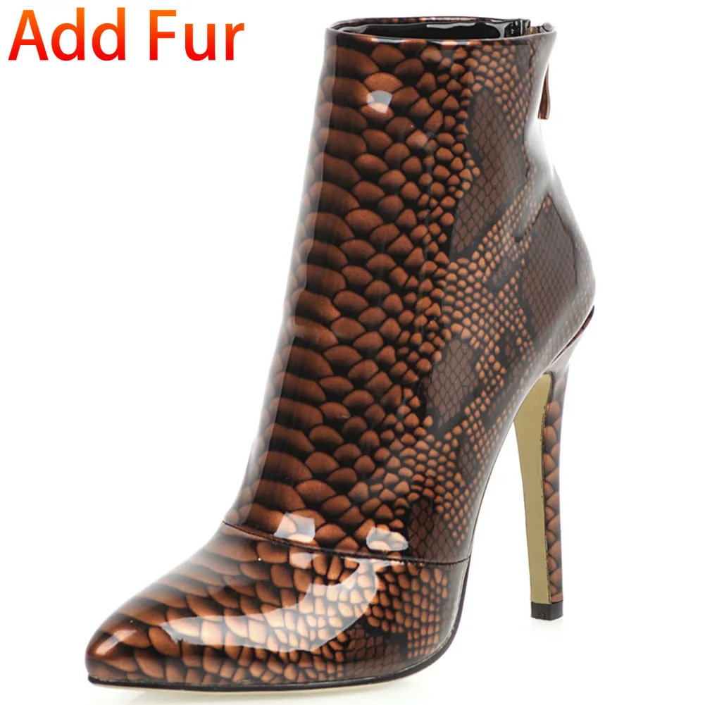 Sarairis High Quality Plus Size 33-46 INS Hot Shoes Woman Boots Female Super High Heels Zip Up Party Boots Women Shoes - Цвет: yellow add fur