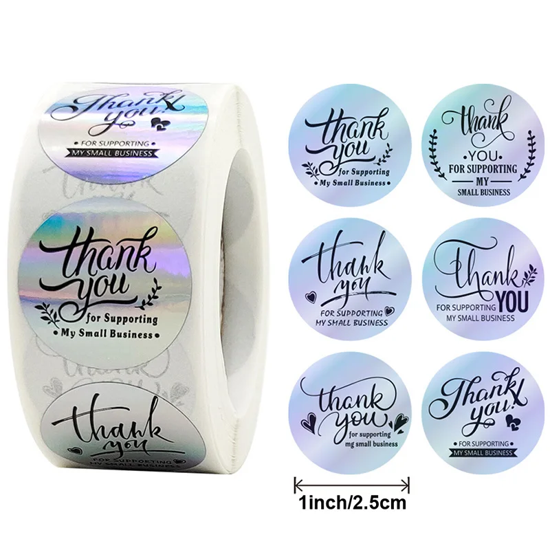 500 шт./рулон Спасибо наклейки подарочная упаковка коммерческая декоративные