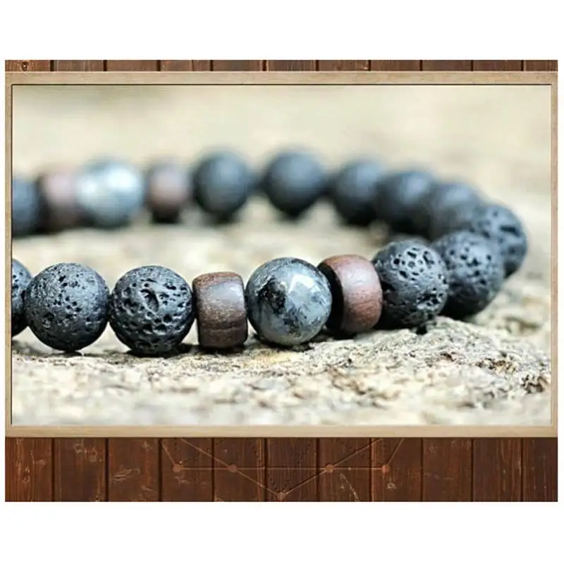 

8mm Lava Rock Stone Natural Bead Tibetan Buddha Bracelet Chakra Diffuser Bracelets Men Jewelry