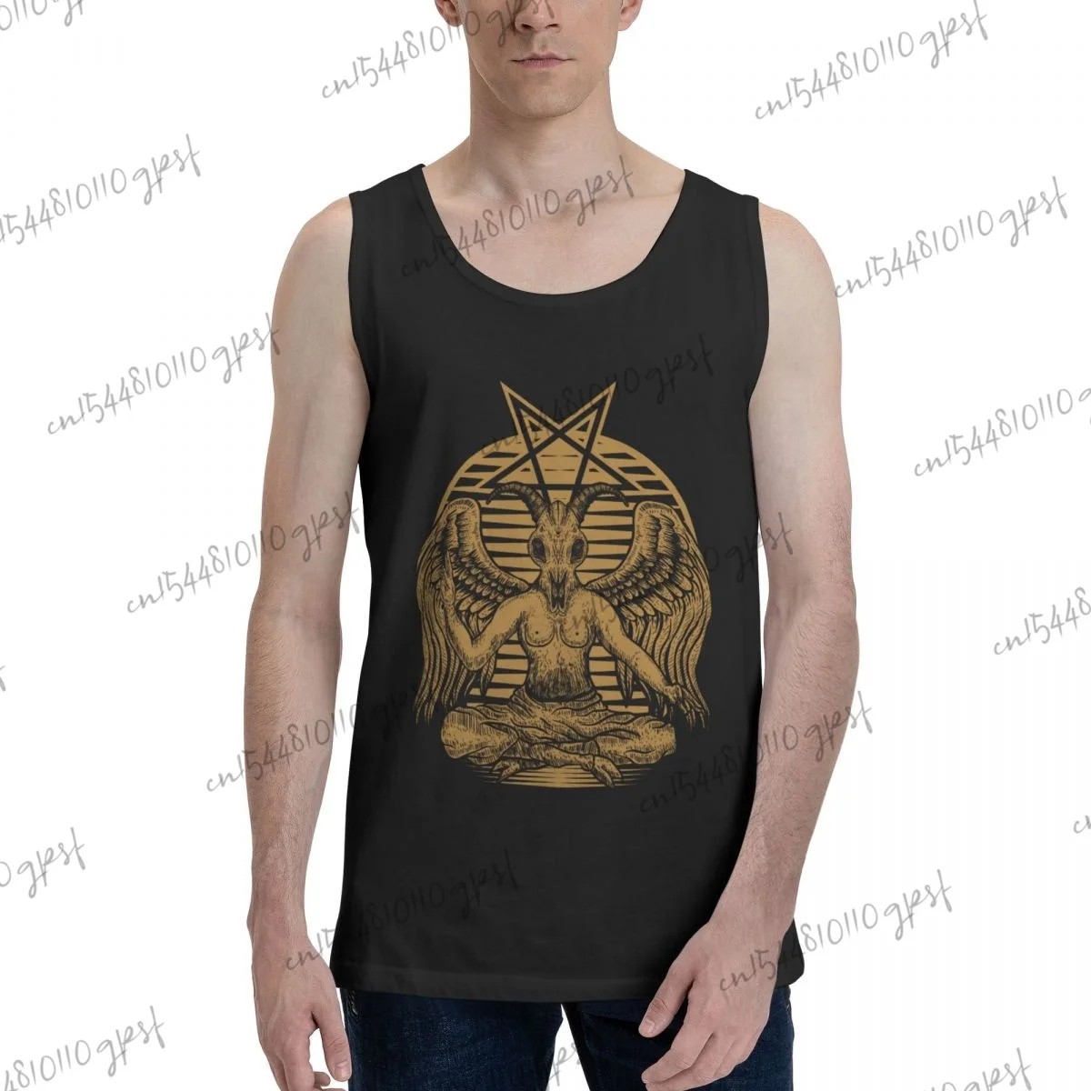 

playera sin manga hombre Baphomet World gym clothing regata masculina