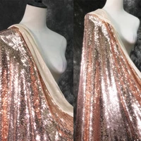 champagne rose gold 5mm elastic flash mesh sequin fabric designer diy dress for new year 2022 sewing wedding dress fabric telas