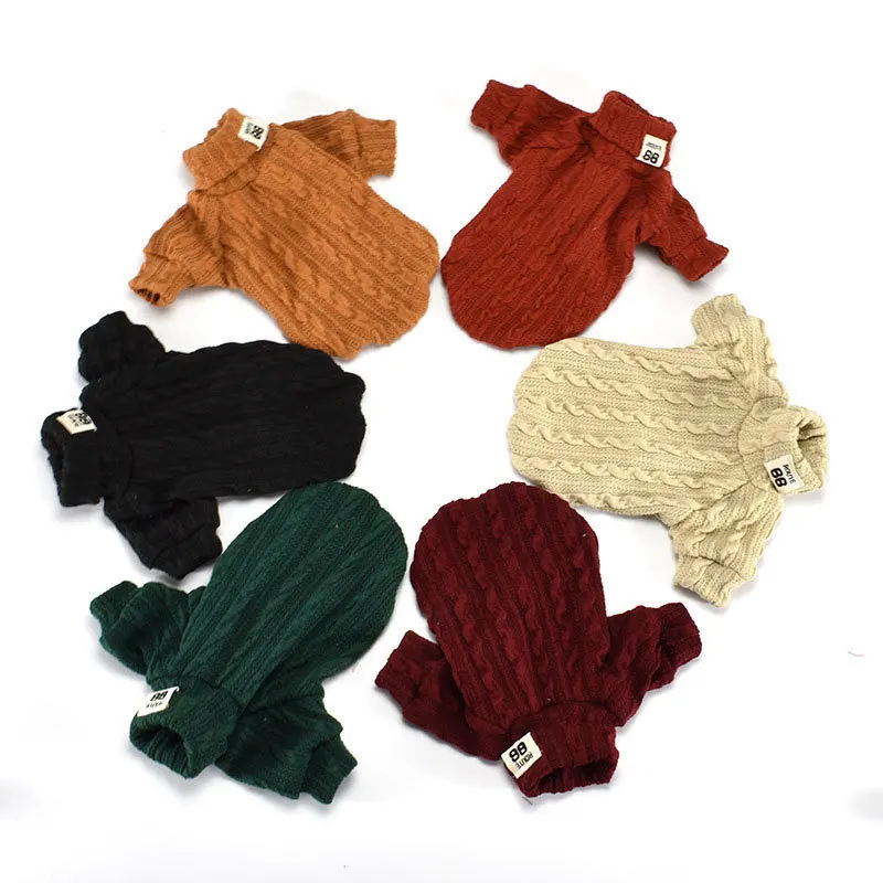 

Fashion High Neck Dog Sweater for Small Dogs Cute Korea Style Dog Clothes Winter Warm Puppy Coat Dogs Pets Outfit