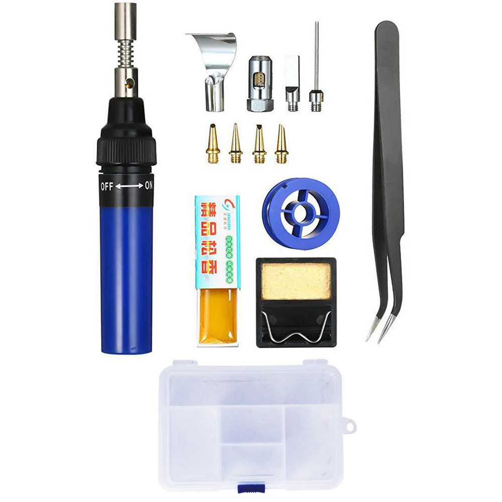 

13Pcs Gas Soldering Iron Electric Blow Torch Gun Pen Type Gas Soldering Iron Multi-function Electronic Welding Operations Tools