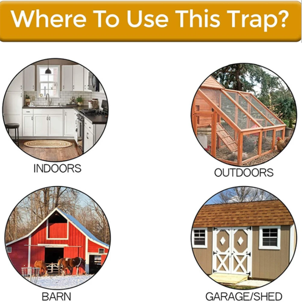 

Outdoor Indoor Flip N Slide Bucket Lid Mouse Trap 2 Ladders Door Style Rat Trap Reusable Smart Rat Trap Plastic Flip Slide