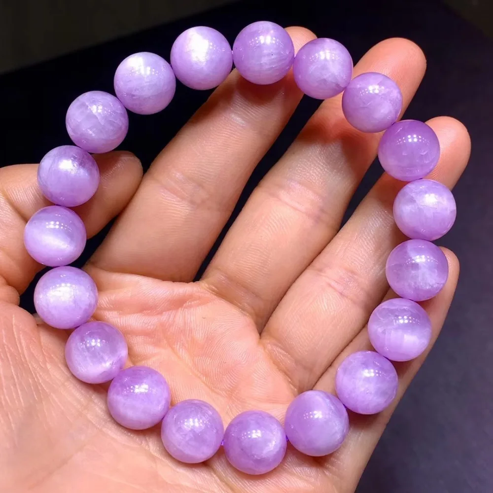 

Natural Purple Kunzite Cat Eye Round Beads Bracelet Kunzite Gemstone Women Men Jewelry 8mm 9mm 10mm 11mm 12mm AAAAAA