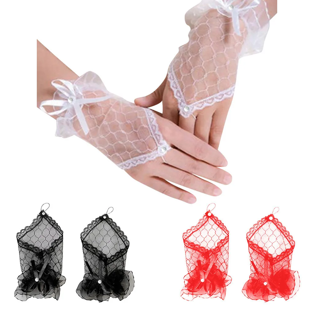 Yummy Bee кружевные перчатки без пальцев нарядное платье вечерние женские короткая