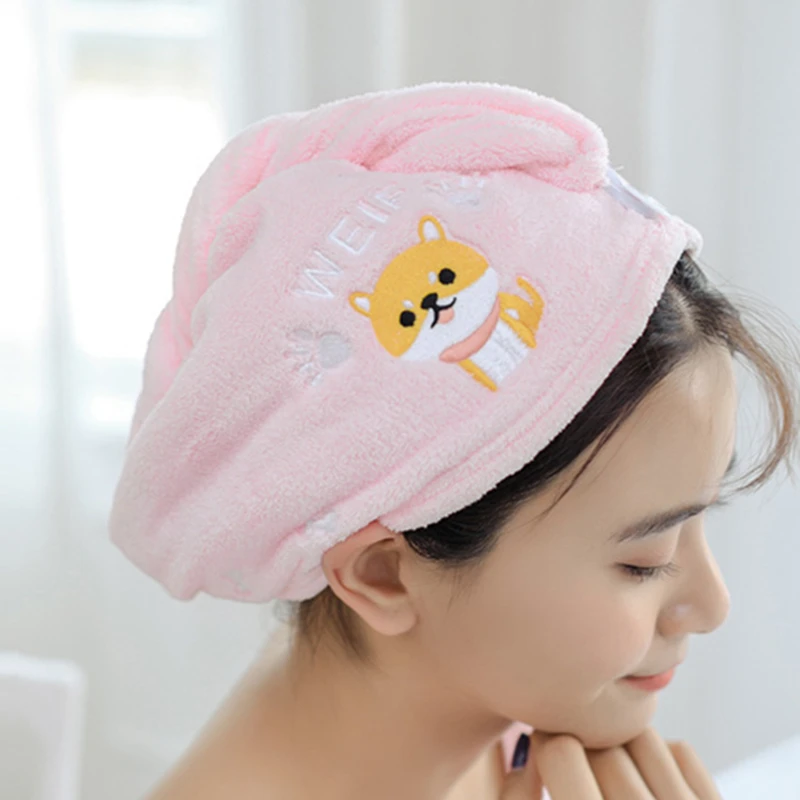 

полотенце для волос Полотенце для сушки волос, Быстросохнущий тюрбан для головы, женская шапочка для волос, инструменты для купания из микр...