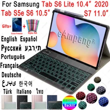 7 Color Backlit Keyboard Case for Samsung Galaxy Tab S6 Lite 10.4 Keyboard Case P610 P615 Tab S5e S6 10.5 S7 T860 T865 T870 T875