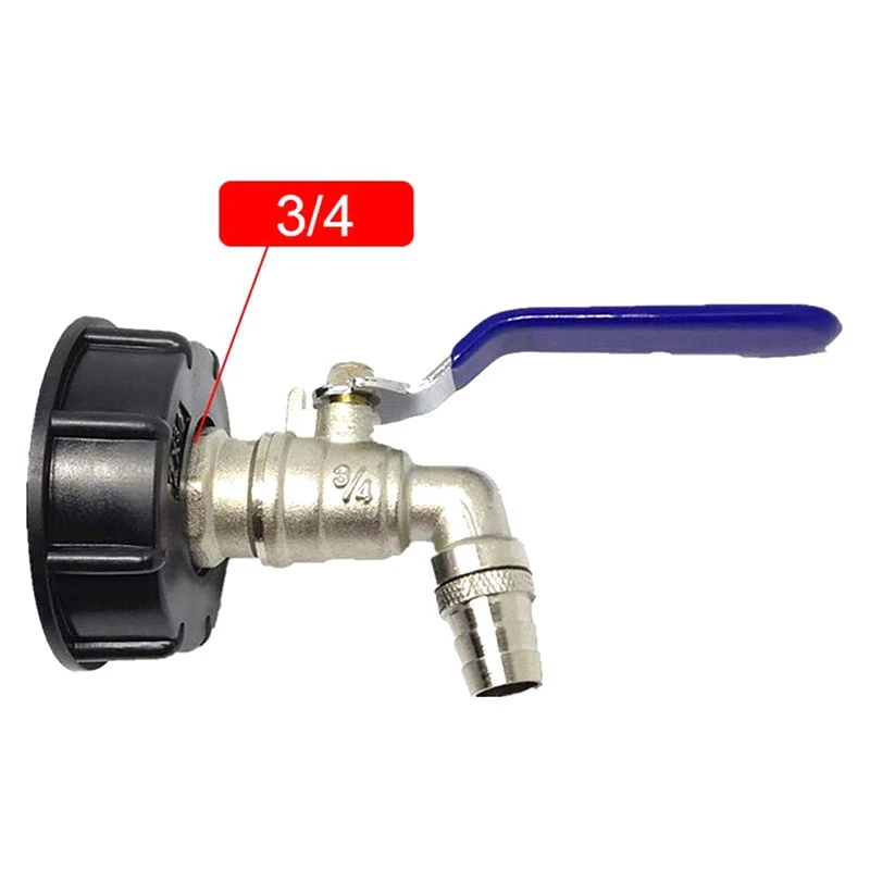 IBC мяч на выходе резервуар для крана 3/4 дюйма пищевой дренажный адаптер 1000л