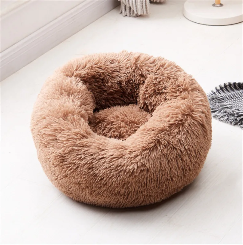 Успокаивающая кровать для собаки круглое гнездо теплое мягкое пушистое удобное