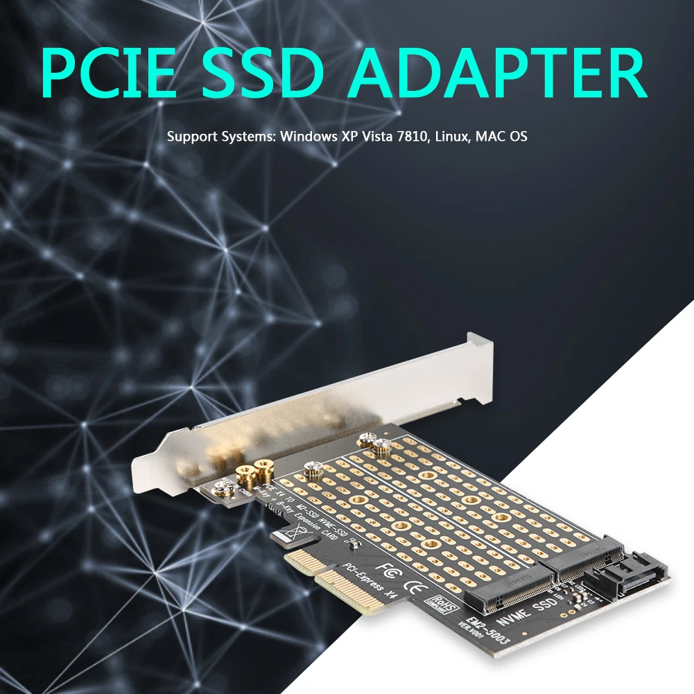 Адаптер Расширительная карта M + B Ключ M.2 NVME SSD для PCIE SATA бытовые компьютерные