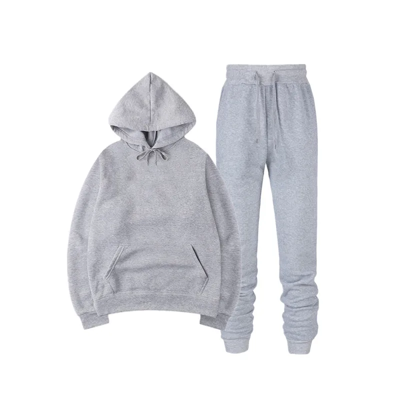

Fashion Men's Sports Sets Solid Color Street Men Casual Hoodies Suit Comfortable Simple Male Tracksuit