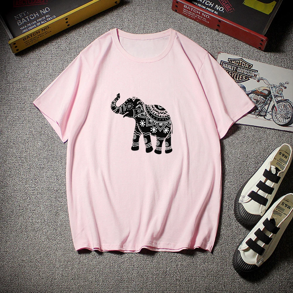 Красивая художественная футболка с изображением мандалы слона для женщин