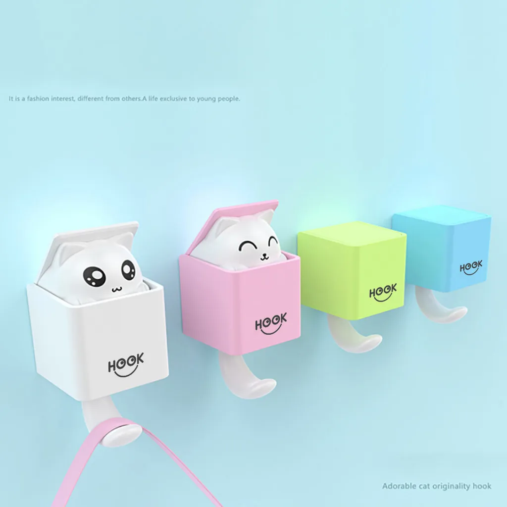 2019 Осень Новый Creative креативный Кот пальто мультфильм Клей милые плечики Крючки