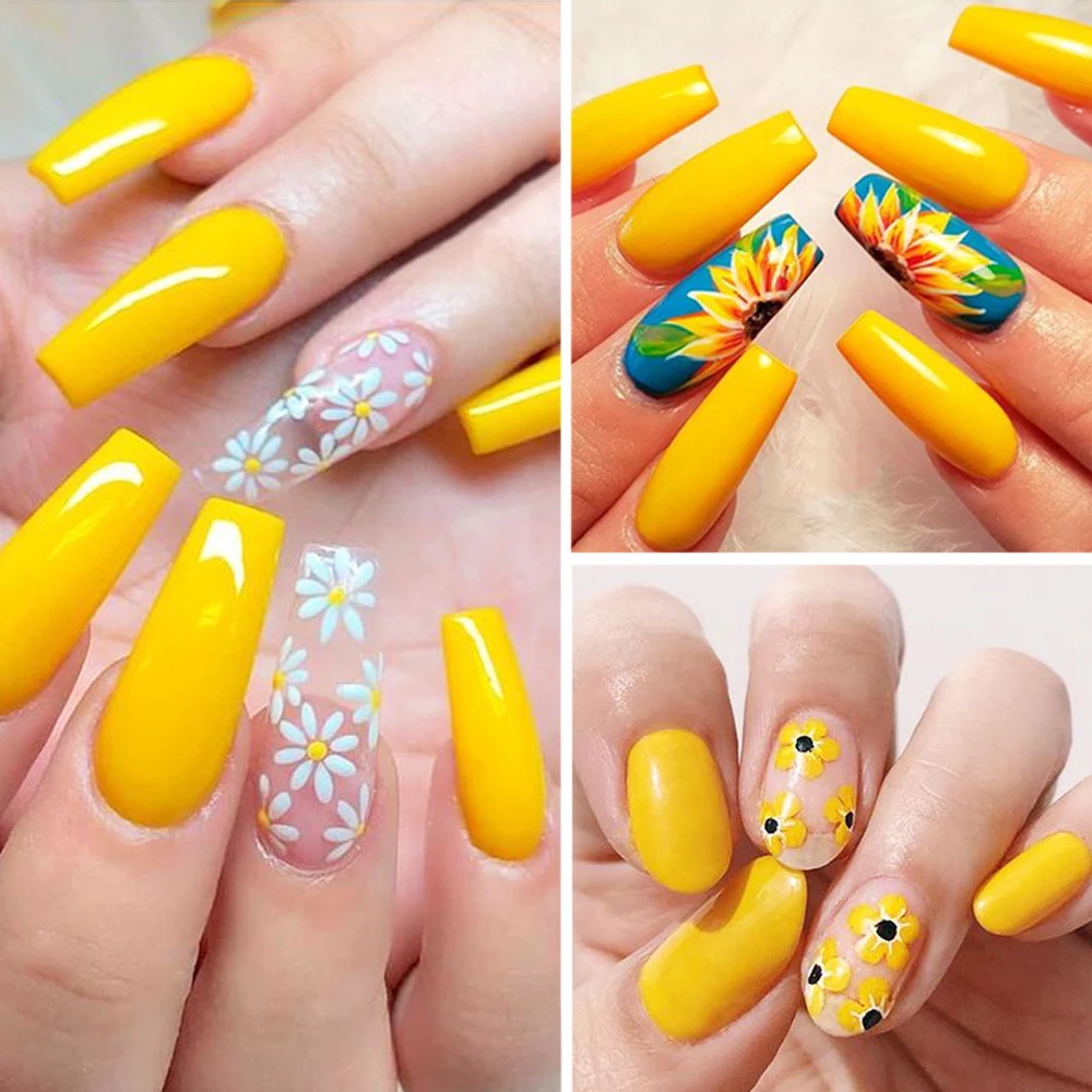 6 мл Гель лак УФ светодиодный для ногтей маникюра Желтые цвета полуперманентный