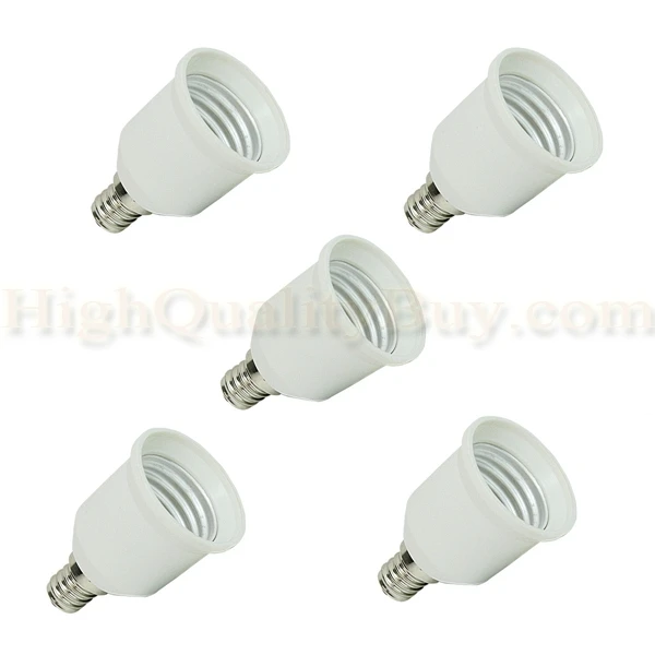 

New 5 Pcs E12 to E27 Base Chandelier LED Light Bulb Lamp Adapter Holder Socket Converter 5.5 cm Height White