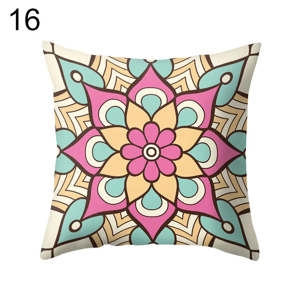 

40# 45x45cm Mandala Flower Square Cushion Cover Pillow Case Sofa Bed Car Chair Decor Pillowcase