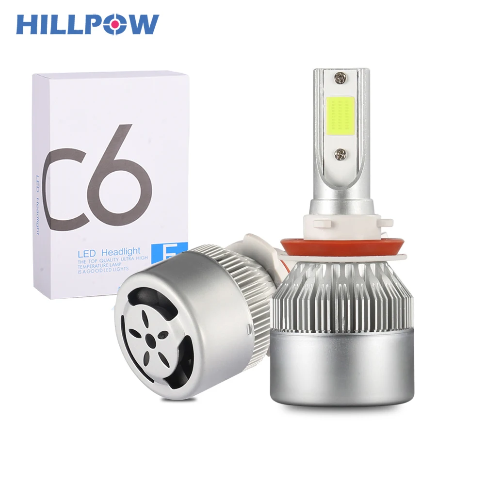 2 шт. Автомобильные светодиодные лампы H7 LED H4 светодиодный 9003 HB2 H11 H1 H3 880 9005 9006 H13 9004