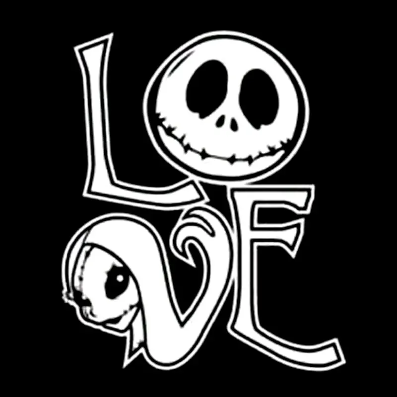 

Car Stickers Jack Skellington and Sally Nightmare Before Christmas Car Stickers Scratched PVC Cover 14cm*12cm
