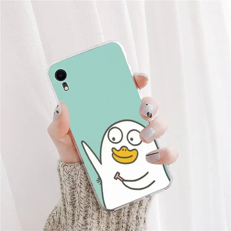 

YNDFCNB Korean cute cartoon duck Phone Case For iPhone X XS MAX 11 12 pro max 6 6s 7 7plus 8 8Plus 5 5S XR se 2020 case