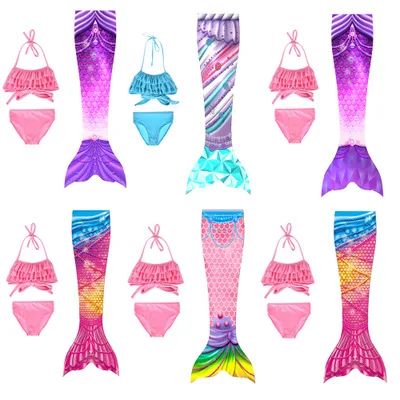 Детский Костюм Русалки рыбий хвост милый костюм принцессы для косплея летний