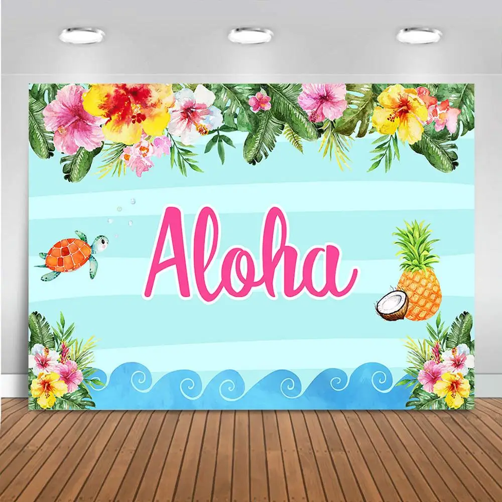 Summer Aloha Luau Tropical Backdrop Hawaiian Beach Pool Party Photography Background Baby Shower Birthday Banner | Электроника