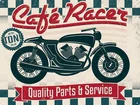 Жестяная вывеска cafe racer, настенное украшение, винтажная алюминиевая металлическая вывеска в стиле ретро, железная живопись, винтажный декоративный знак