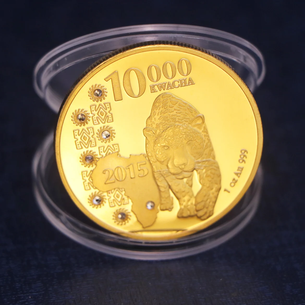 Замбия Республика 1OZ цвета: золотистый серебристый монета в африканском стиле