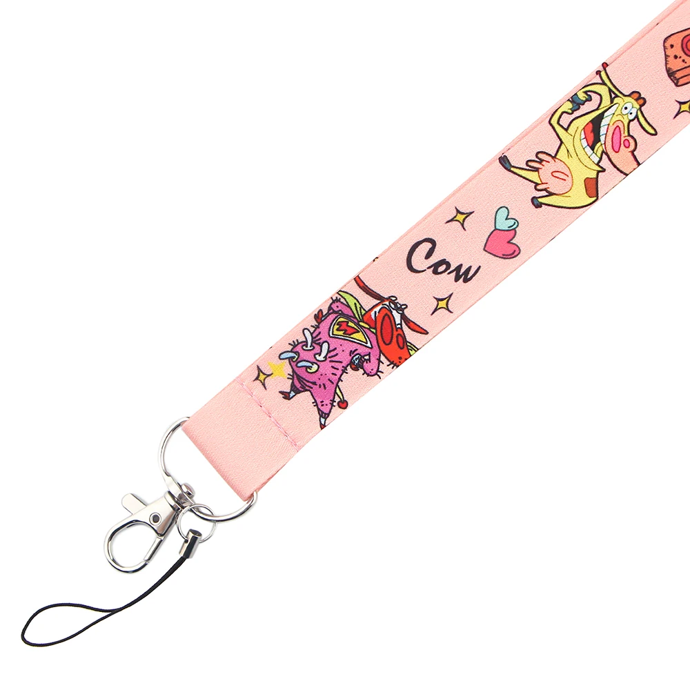 

HJ12 Cow And Chicken Anime Lanyard For Keys Mobile Phone Hang Rope Keycord USB ID Card Badge Holder Keychain DIY Lanyards