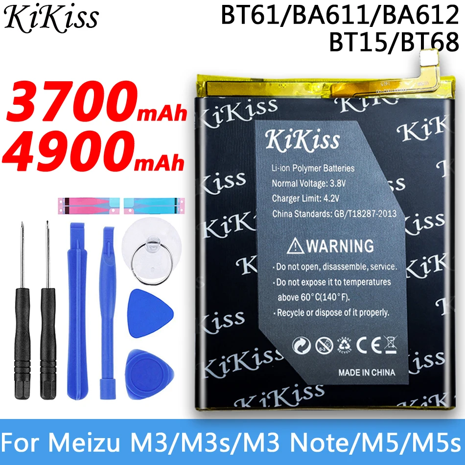 

KiKiss Battery BT61 BT15 BT68 BA611 BA612 For Meizu M3 Note L681H M681H / M3 M3S / M3S Mini /M5 Meilan 5/M5S 5S Bateria