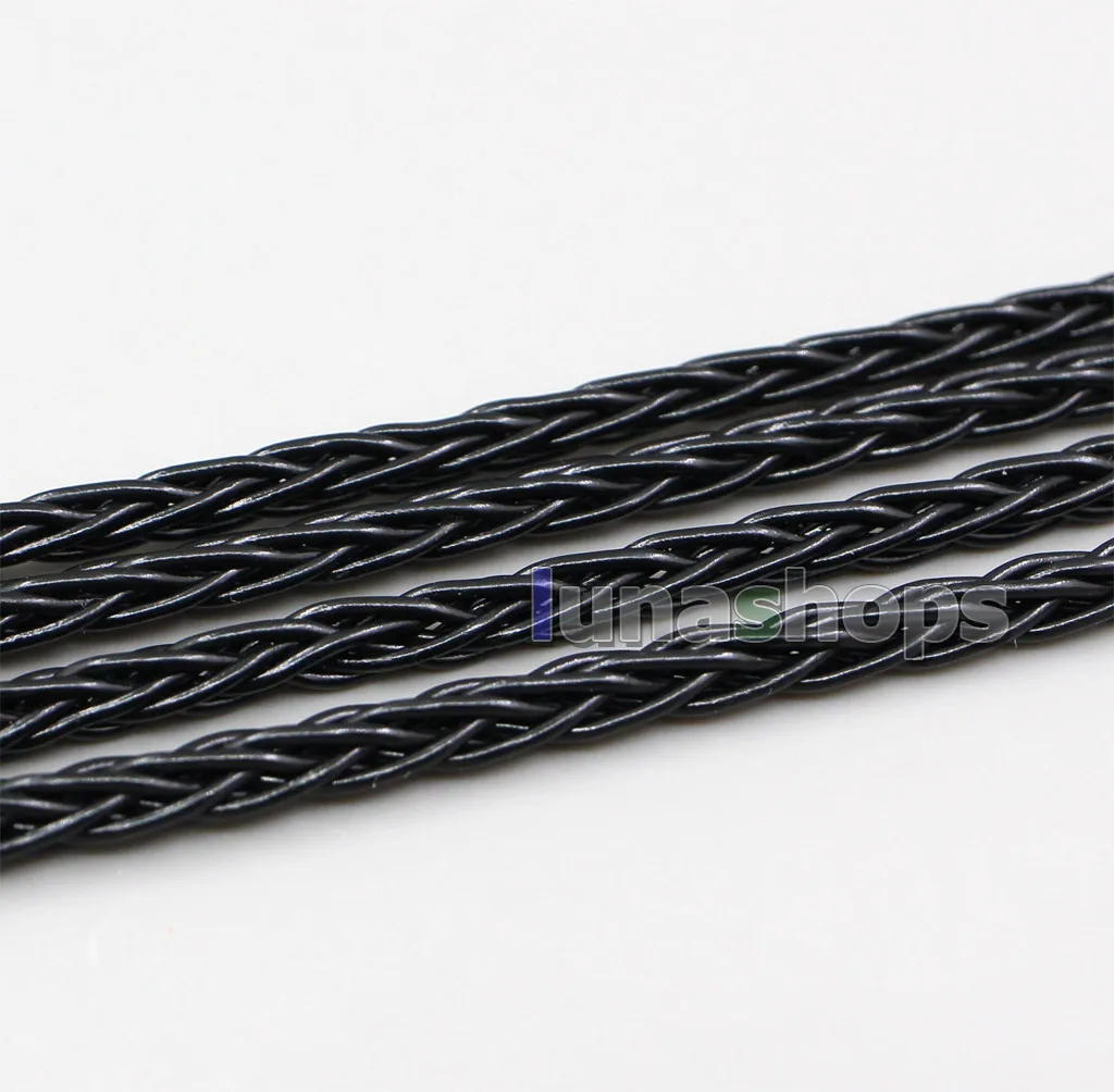 LN007467 4 мм xlr 2 5 6 8 жильный черный посеребренный плетеный кабель для наушников