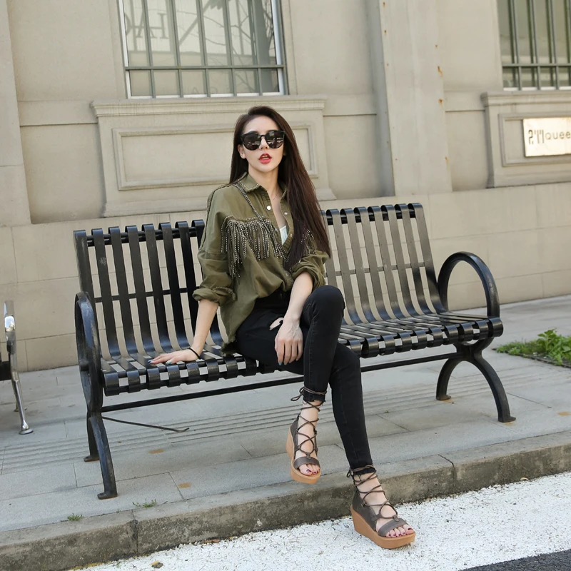 Murah Sandal Roma Baru Musim Panas Sandal Wedge Nyaman Cocok Untuk Semua Pasangan Kasual Gaya Peri Terbuka Tali Silang