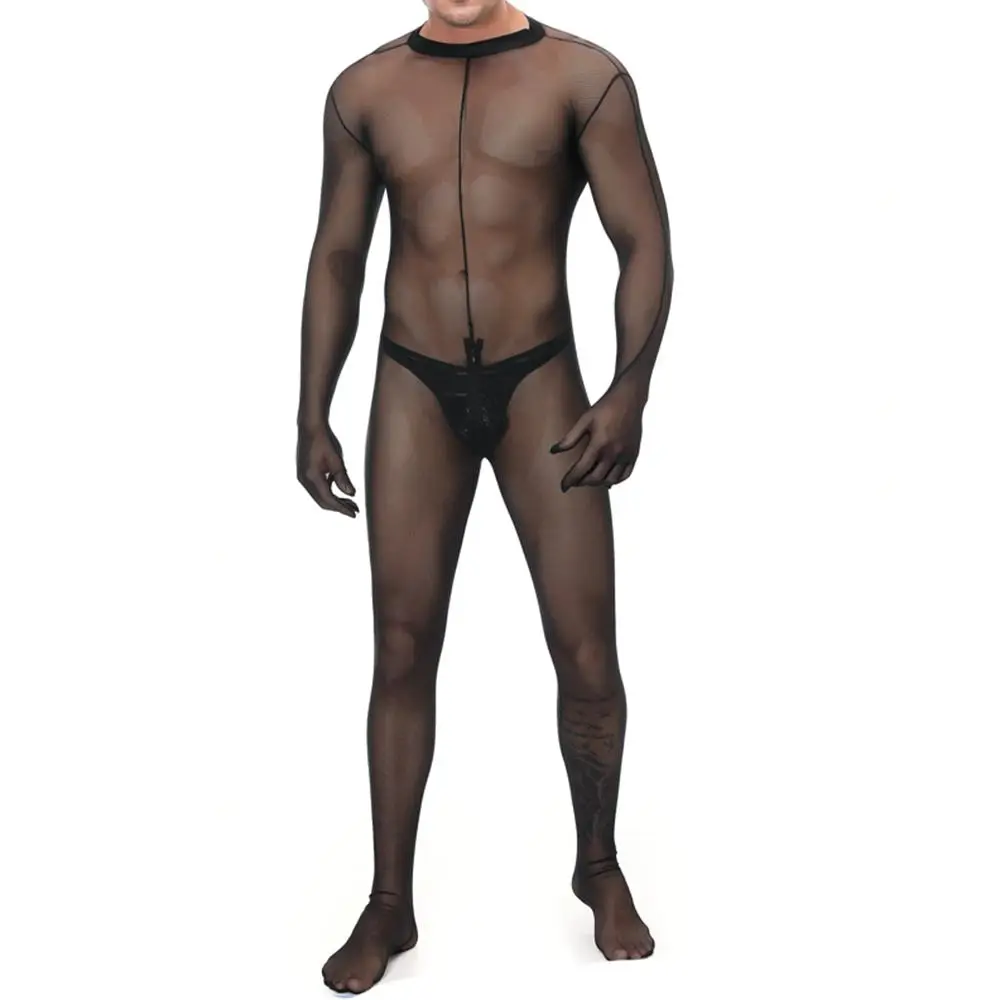 

Men's Sexy Lingerie See Through Pantyhose Tights Full Body Stocking Bodysuit Men's Sexy Underwear Mesh Bodysuit