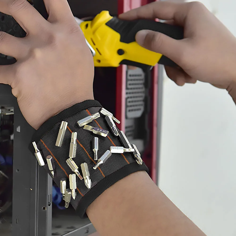 

2021 New Strong Magnetic Wristband Portable Tool Bag For Screw Nail Nut Bolt Drill Bit Repair Kit Organizer Storage