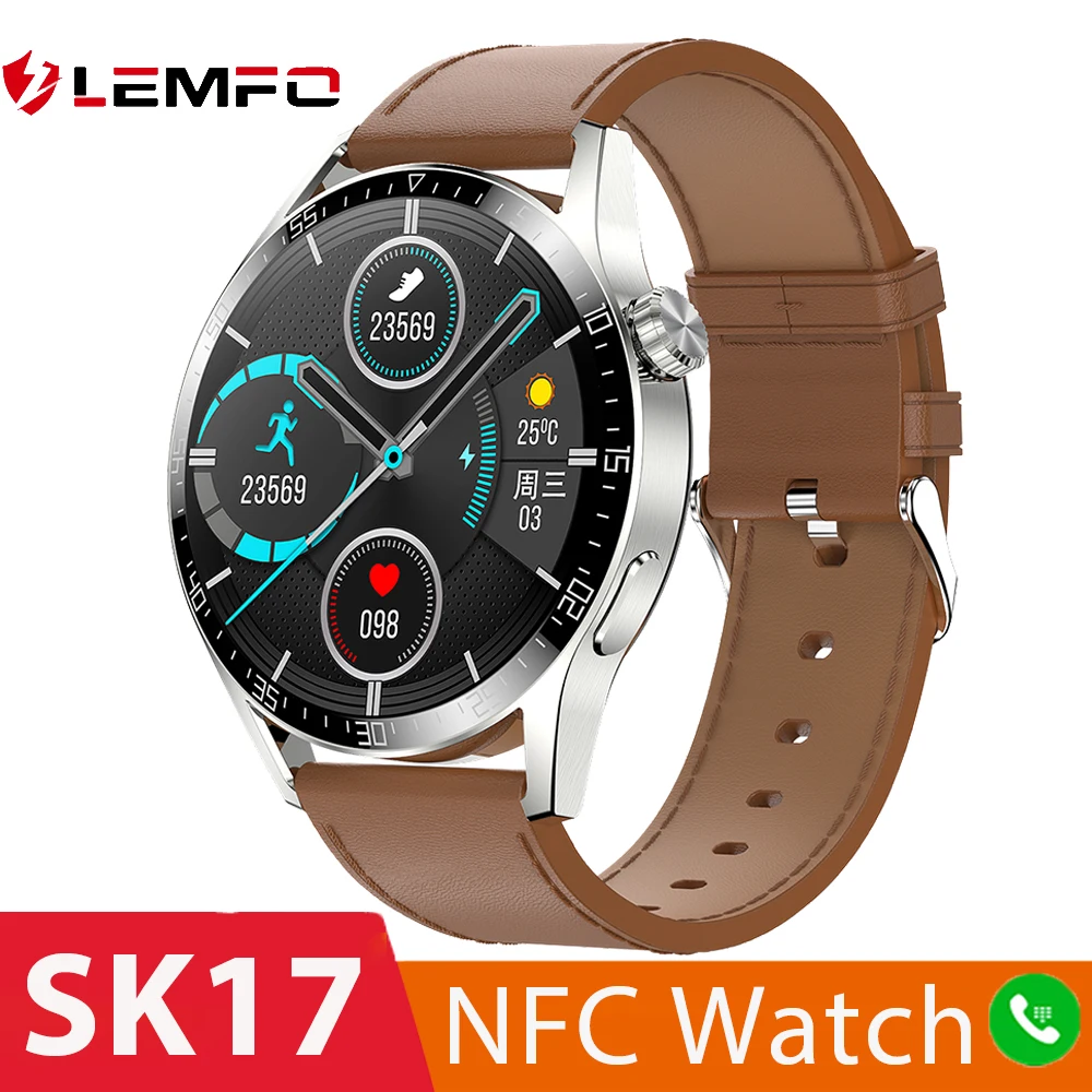 Lemfo NFC смарт часы мужские Bluetooth вызов Бизнес 2022 НОВЫЕ спортивные умные Монитор
