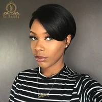 pixie cut short bob wigs ombre colored t part lace human hair short wig burgundy red honey blonde for black women nabeauty 150