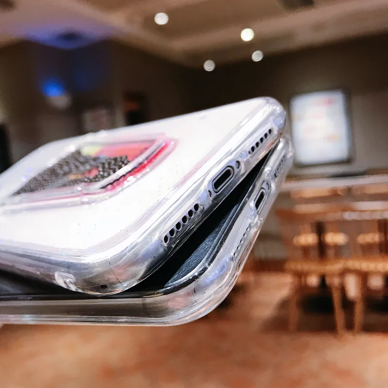 Блестящий Прозрачный чехол для телефона iPhone 11 Pro Max X XR Xs с блестящими листьями