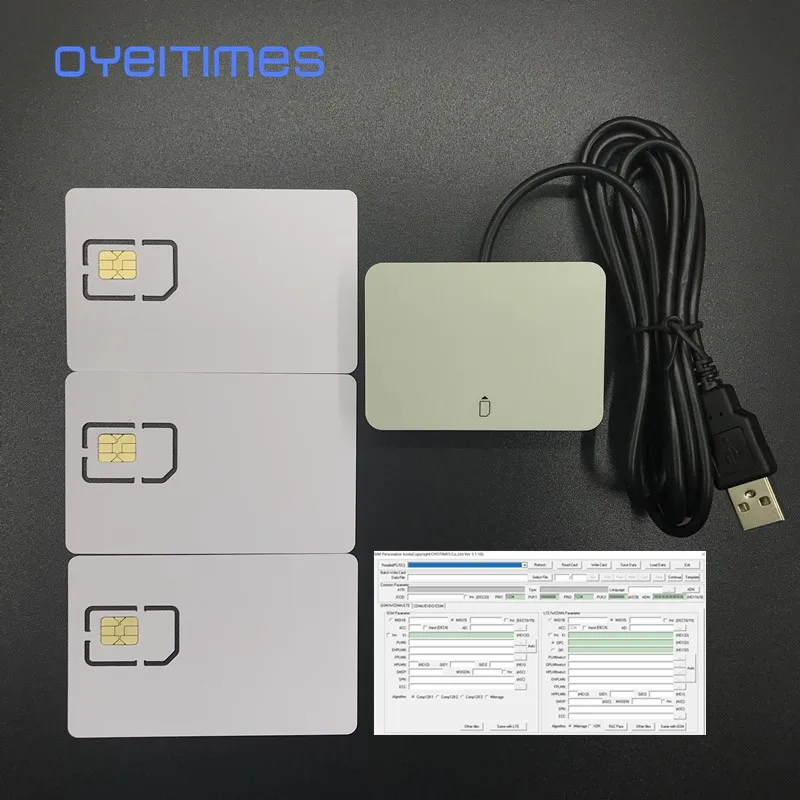 Кардридер OYEITIMES для SIM-карт программируемый 3 шт. 2FF/3FF/4FF 5G NR 3GPP R16 исима пустая карта