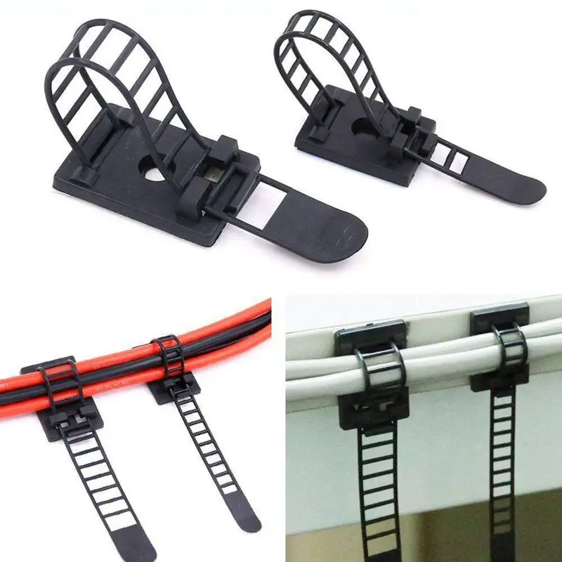 50 шт. 2 размера регулируемые самоклеющиеся нейлоновые кабельные ремни Кабельные
