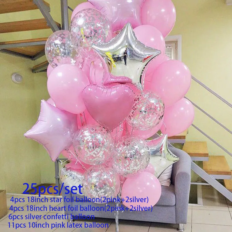 style 2 Шары с золотыми конфетти смешанные 18 дюймов звезда сердце Фольга шар День рождения черный золотой латексный шар воздушный бальное свадебное украшение - Цвет: style 2