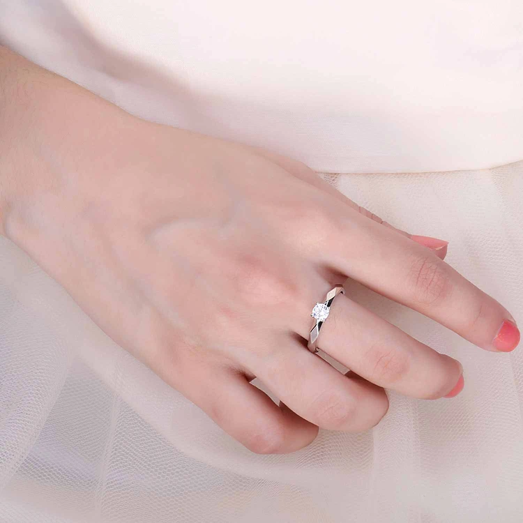 JewelryPalace многоугольные 0.6ct кубического циркония обещание Юбилей Solitaire Обручение кольцо стерлингового серебра 925