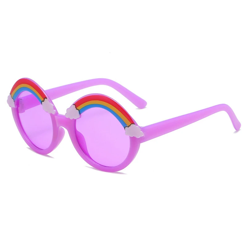 Round Sunglasses Kids Rainbow Sun Glasses Girls Children Colorful Eye Lenses Baby Shades Boys Yellow Eyeglasses Driver Goggles | Аксессуары