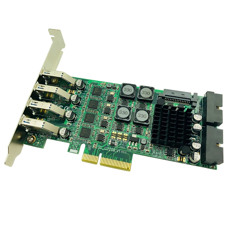 Плата расширения PCI Express E на USB 3 0 контроллер Raiser с 8 портами SATA Power независимый 4