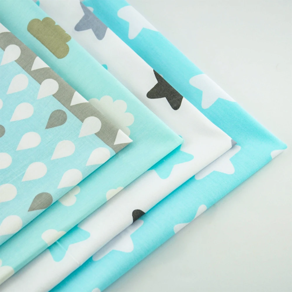 Light Blue Color Scrapbooking 4pcs/lot 40cm*50cm Bedding Home Decoration Quilting Meter Sewing Toys Curtain New Arrivals Crafts | Дом и сад