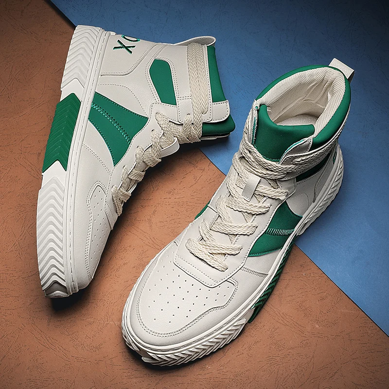 

Popular Mens Casual Footwear High Top Leather Shoes Men Popular Man Flats Casual Shoes Comfortable Casual Adult Shoes Size 39-44