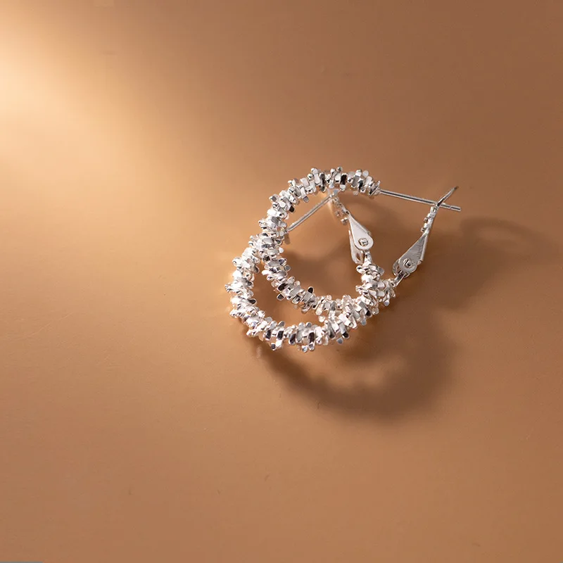 

Женские серьги-кольца MloveAcc, большие Серебристые серьги в минималистическом стиле с подсветкой, корейские ювелирные изделия, подарок